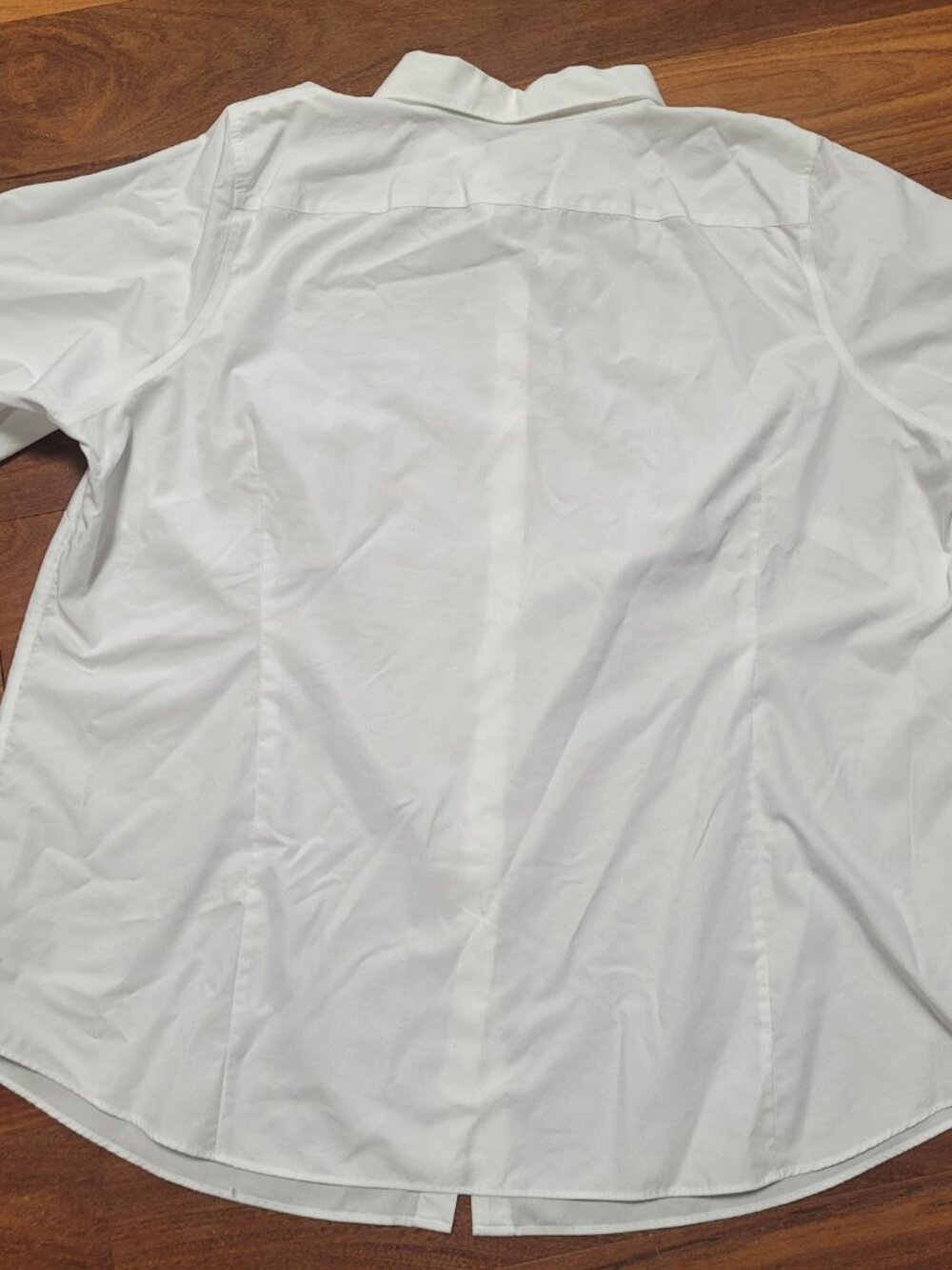Lands End White Shirt Button Up Office Supima Cotton 22W Long Sleeves Collar - Picture 6 of 9